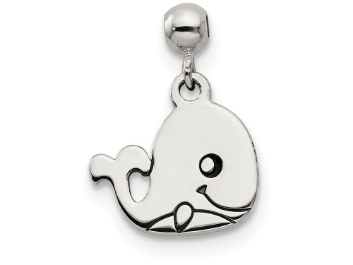 Sterling Silver Mio Memento Enamel Dangle Whale Bead Charm QMM151T