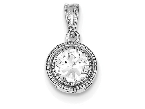 FJC Finejewelers Sterling Silver Cubic Zirconia Circle X Edge Pendant Necklace Chain Included QP2680T