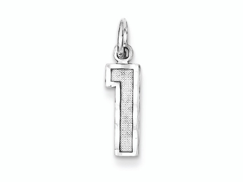 FJC Finejewelers Sterling Silver Small Bright-cut #1 Charm QSN01T