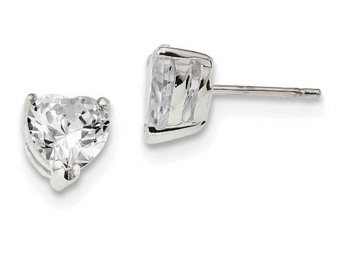 FJC Finejewelers Sterling Silver 8mm Heart Cubic Zirconia Stud Earrings QE3160T