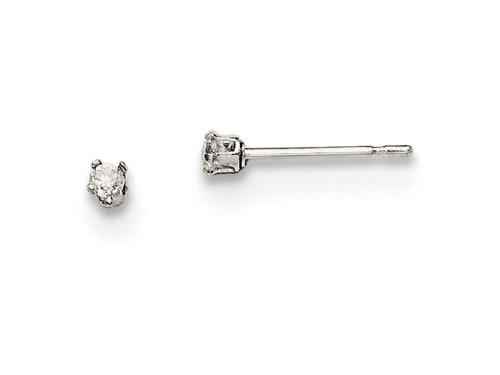 FJC Finejewelers Sterling Silver 2mm Round Snap Set Cubic Zirconia Stud Earrings QE7471T
