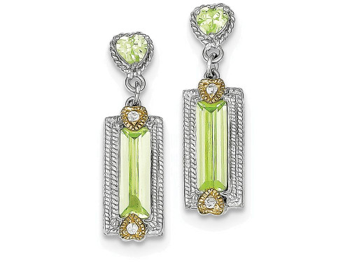 FJC Finejewelers Sterling Silver Light Green Cubic Zirconia Post Earrings QE5209T