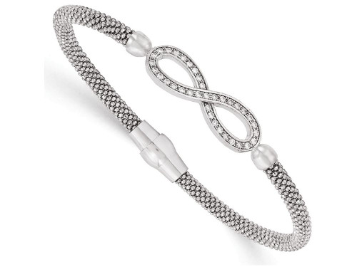 FJC Finejewelers Sterling Silver Cz Polished Infinity Bracelet LESQLF570T