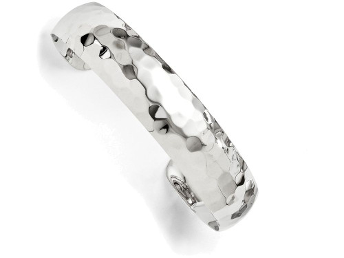 FJC Finejewelers Sterling Silver Polished Hammered Slip-on Bangle LESQLF229T