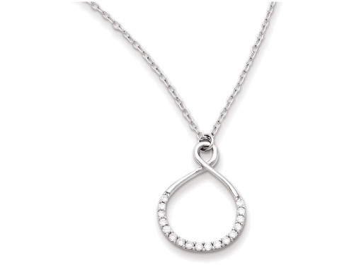 FJC Finejewelers Sterling Silver with CZ Infinity Symbol W/ 2 in Ext Necklace QG3477T