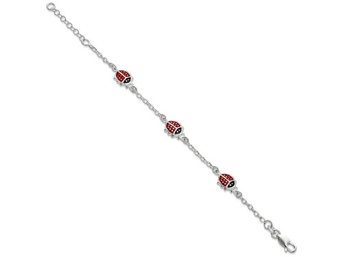 FJC Finejewelers Sterling Silver Red Enamal Ladybugs Childs Bracelet QG1334T