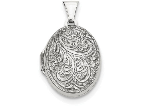 FJC Finejewelers Sterling Silver Scroll Oval Locket Necklace QLS17T