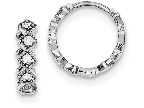 FJC Finejewelers Sterling Silver Cubic Zirconia Hinged Hoop Earrings QE9197T