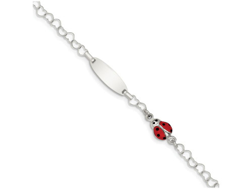 FJC Finejewelers Sterling Silver Polished Lady Bug Baby Engraveable Id Bracelet QID172T