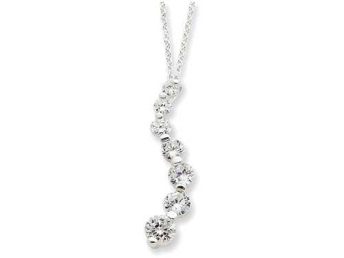 FJC Finejewelers Sterling Silver Cubic Zirconia Journey Necklace QG2643T