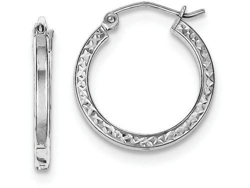 FJC Finejewelers Sterling Silver Bright Cut 2x20mm Square Tube Hoop Earrings QE8114T