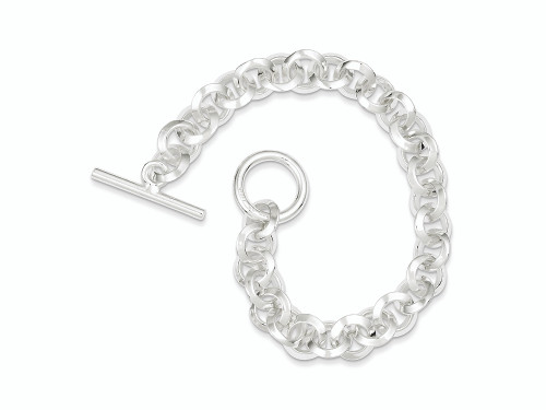 FJC Finejewelers Sterling Silver 7.5inch Polished Fancy Circular Link Bracelet QH308T