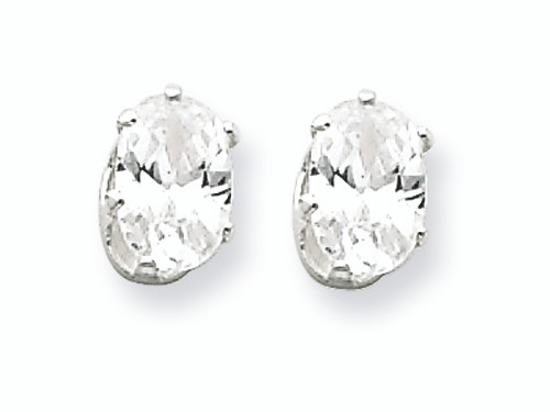 FJC Finejewelers Sterling Silver 6x4 Oval Cubic Zirconia Stud Earrings QE7543T