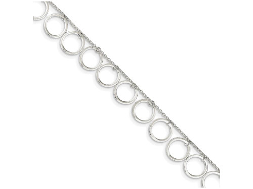 FJC Finejewelers Sterling Silver Dangle Circles Anklet QG2343T