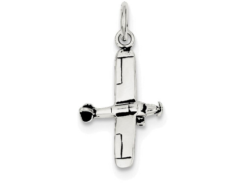 Finejewelers Sterling Silver Antiqued Airplane Charm