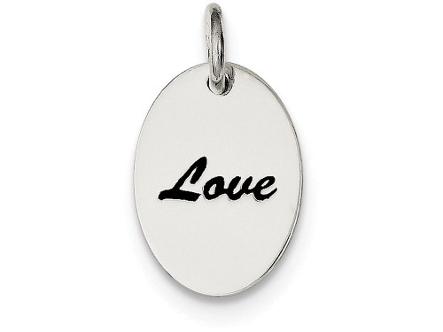 FJC Finejewelers Sterling Silver Polished Enamel Love Pendant Necklace Chain Included QC7488T