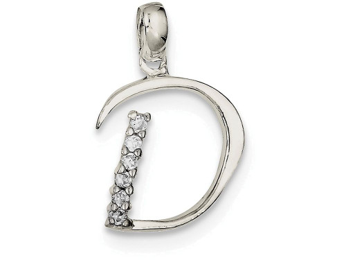 FJC Finejewelers Sterling Silver Cubic Zirconia Initial D Pendant Necklace Chain Included QC6525DT