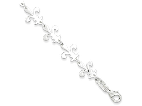 FJC Finejewelers Sterling Silver Polished Fleur De Lis Bracelet QG3004T