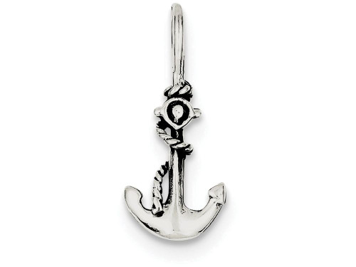 FJC Finejewelers Sterling Silver Antique Anchor Pendant Necklace Chain Included QC7627T