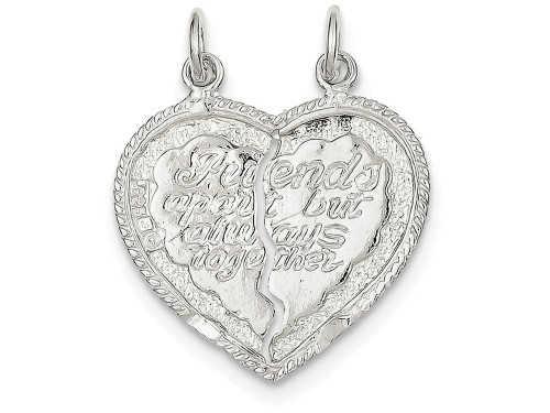 Finejewelers Sterling Silver Best Friend 2-piece Break Apart Heart Charm - QC608T