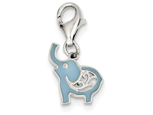 FJC Finejewelers Sterling Silver Blue Enameled Elelephant Charm QC6225T