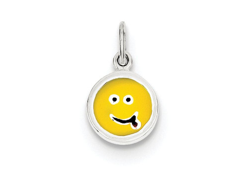 FJC Finejewelers Sterling Silver Enameled Emotion Face Charm QC7099T