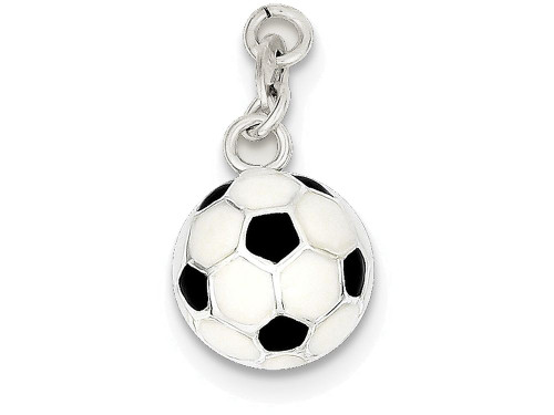FJC Finejewelers Sterling Silver Enameled Soccer Ball Charm QC7145T