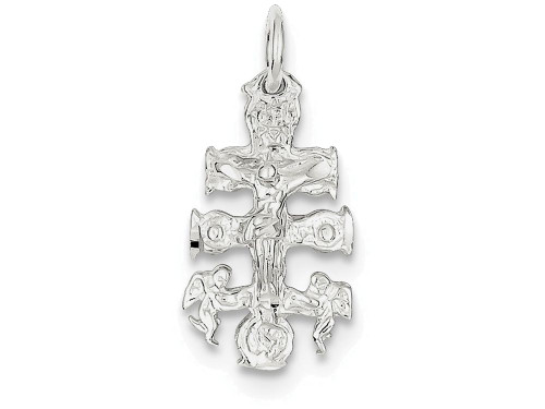 Finejewelers Sterling Silver Cara Vaca Crucifix Pendant Necklace Chain Included QC2910T