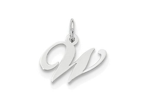 FJC Finejewelers Sterling Silver Small Fancy Script Initial W Charm QC5086WT