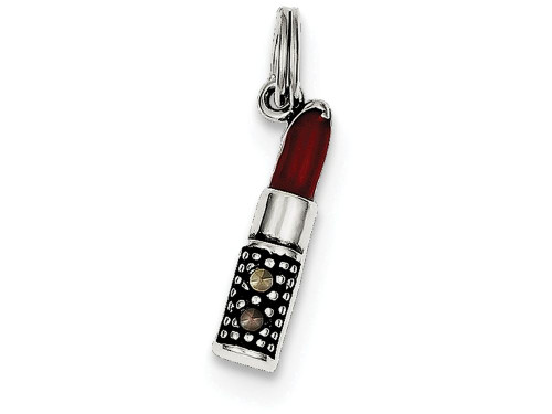 FJC Finejewelers Sterling Silver Enameled Lipstick Charm QC3983T