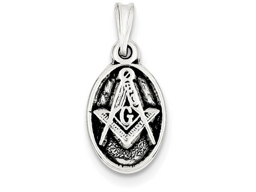 FJC Finejewelers Sterling Silver Antiqued Masonic Charm QC3818T
