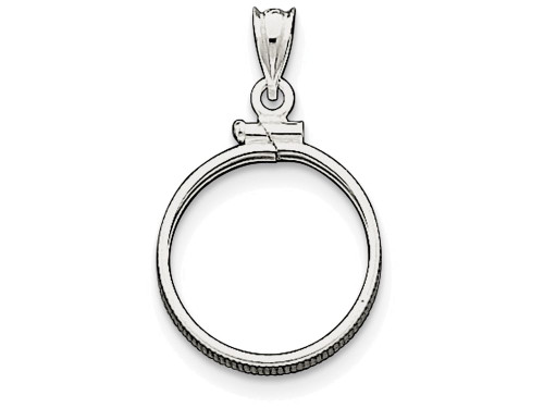 FJC Finejewelers Sterling Silver 19.1 X 1.5mm $0.01 Plain Coin Bezel Pendant Necklace Chain Included QBP1T