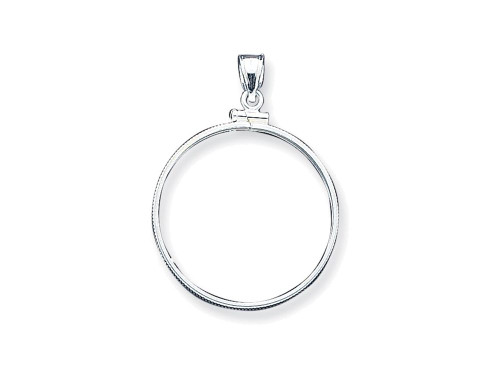 FJC Finejewelers Sterling Silver 30.5 X 2.1mm $0.50 Plain Coin Bezel Pendant Necklace Chain Included QBP5T
