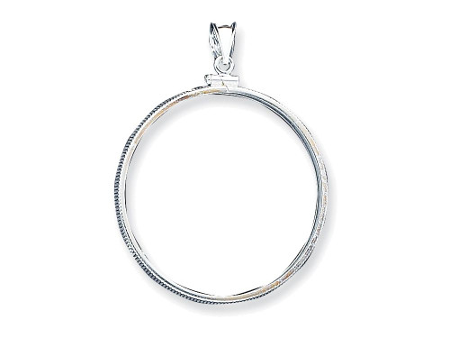 FJC Finejewelers Sterling Silver 39.4 X 3.1mm 1 Oz. Silver Town Plain Coin Bezel Pendant Necklace Chain Included QBP9T