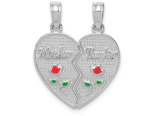Finejewelers 14k White Gold Enameled Mother Daughter Charm