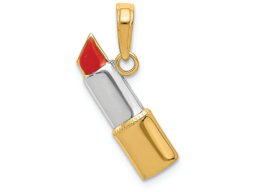 FJC Finejewelers 14k Yellow Gold with Rhodium Enameled Lipstick Charm M2779A