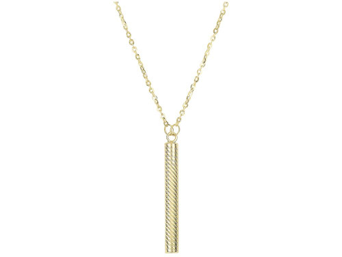 Finejewelers 14 Kt Yellow Gold 18 Inch Texture D Hanging Cylinder Shape Pendant Necklace Station