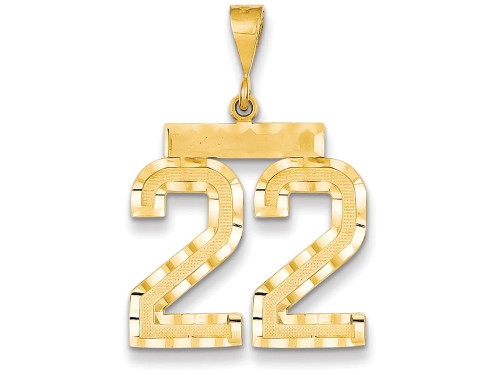 FJC Finejewelers 14k Yellow Gold Large Bright Cut Number 22 Charm LN22A