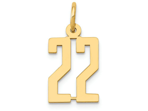 FJC Finejewelers 14k Yellow Gold Small Polished Elongated 22 Charm LES22A
