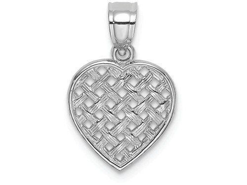 FJC Finejewelers 14k White Gold Woven Heart Charm K7101WB