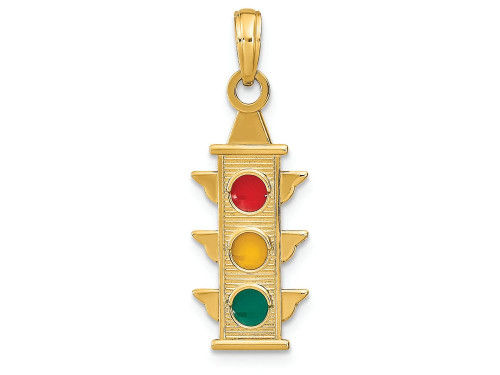 Finejewelers 14k Yellow Gold Traffic Signal with Enamel Lights (red Yellow Green) Charm