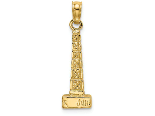 FJC Finejewelers 14k Yellow Gold 3d John Hancock Building Chicagoengraved Charm K7146A