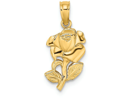 FJC Finejewelers 14k Yellow Gold Rose Polish Engraved Charm K7142A