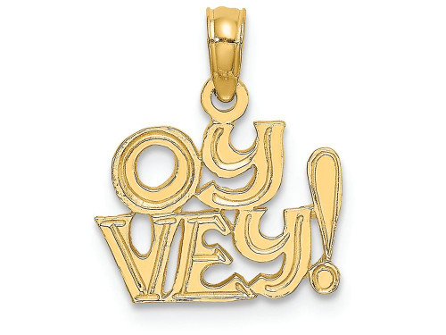 FJC Finejewelers 14k Yellow Gold Oy Vey!block Polish Engraved Jewish woe Is Me Charm K8881A