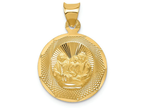 FJC Finejewelers 14k Yellow Gold Polished and Bright Cut Baptism Circle Charm K5677A