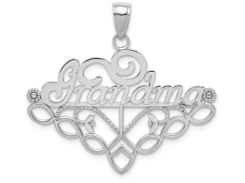 FJC Finejewelers 14k White Gold Grandma Birth Month Stone Charm Holder Charm K4723WB