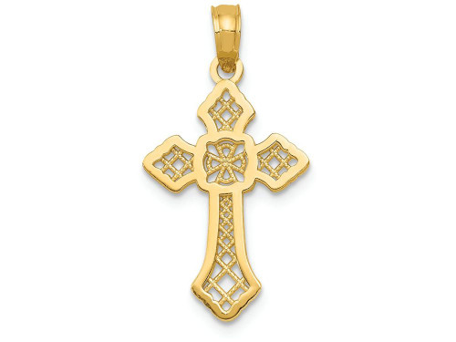 FJC Finejewelers 14k Yellow Gold Polished Cross with Lace Center Arrow Tips Charm K5457A