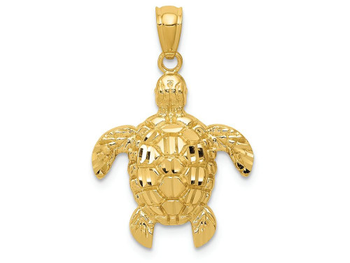 FJC Finejewelers 14k Yellow Gold Bright Cut Polished Sea Turtle Charm K6033A
