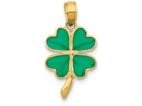 FJC Finejewelers 14k Yellow Gold 4-leaf Clover Enameled Charm K4097A