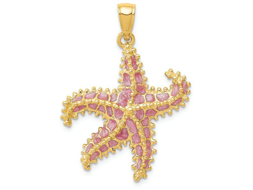 FJC Finejewelers 14k Yellow Gold Pink Enameled Starfish Charm K4176A